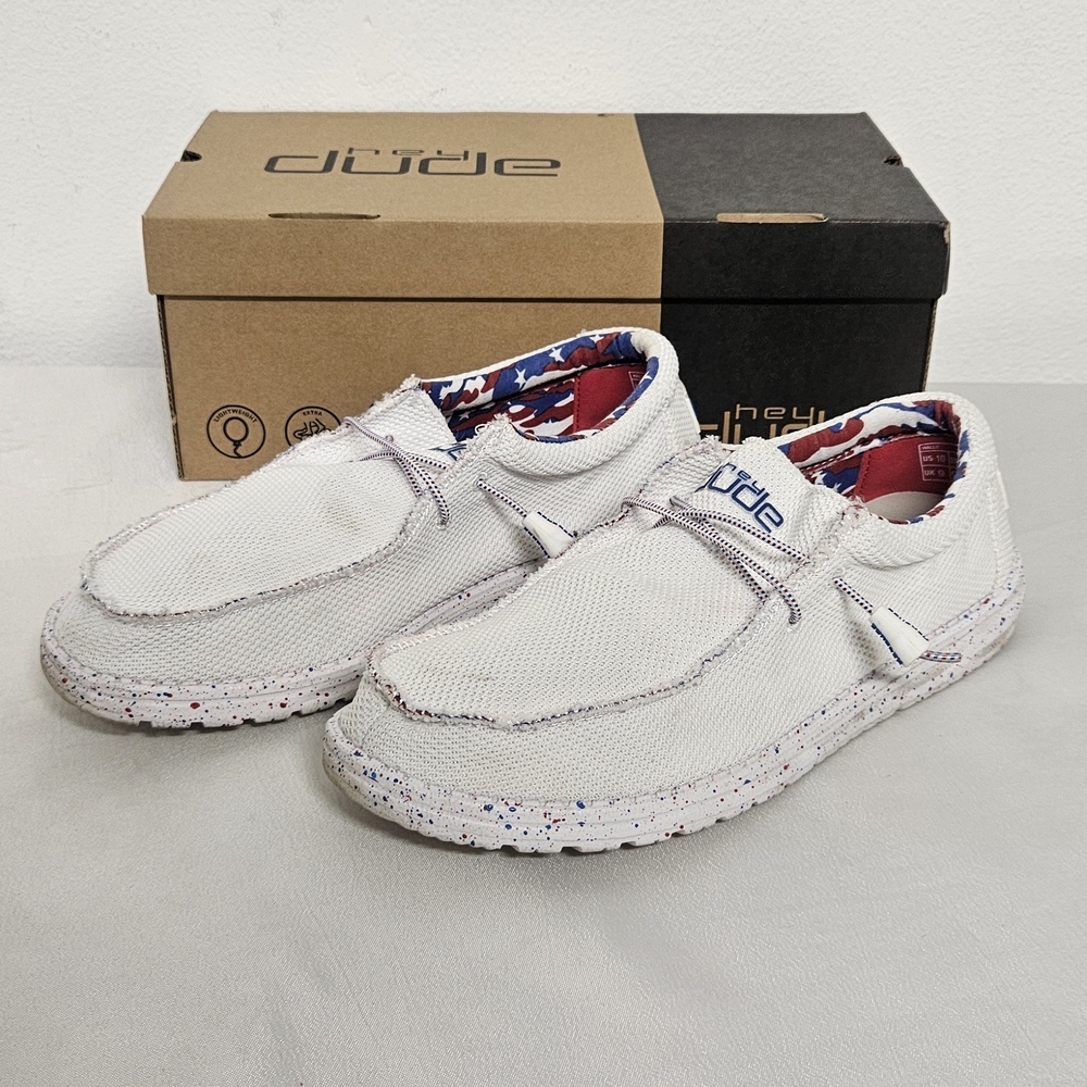 Hey Dude White and Multicolor Loafers